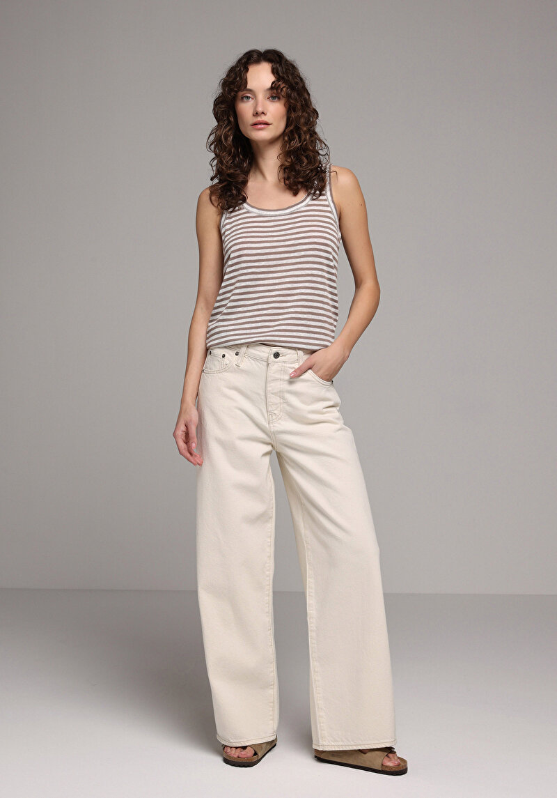 Loose Fit   Kadın Colour Denim Jean Pantolon