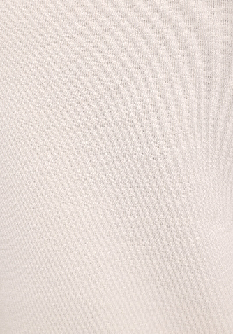 Slim Fit Yuvarlak Yaka Baskılı Kadın Ekru Kısa Kol Tişört