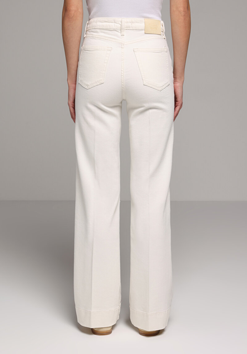 Regular Fit   Kadın White Denim Jean Pantolon