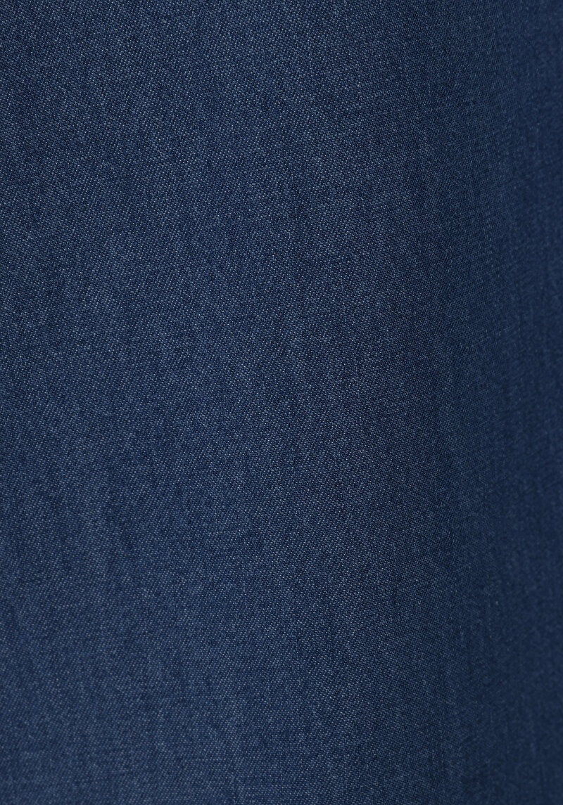Loose Fit   Kadın Mid İndigo Denim Jean Pantolon