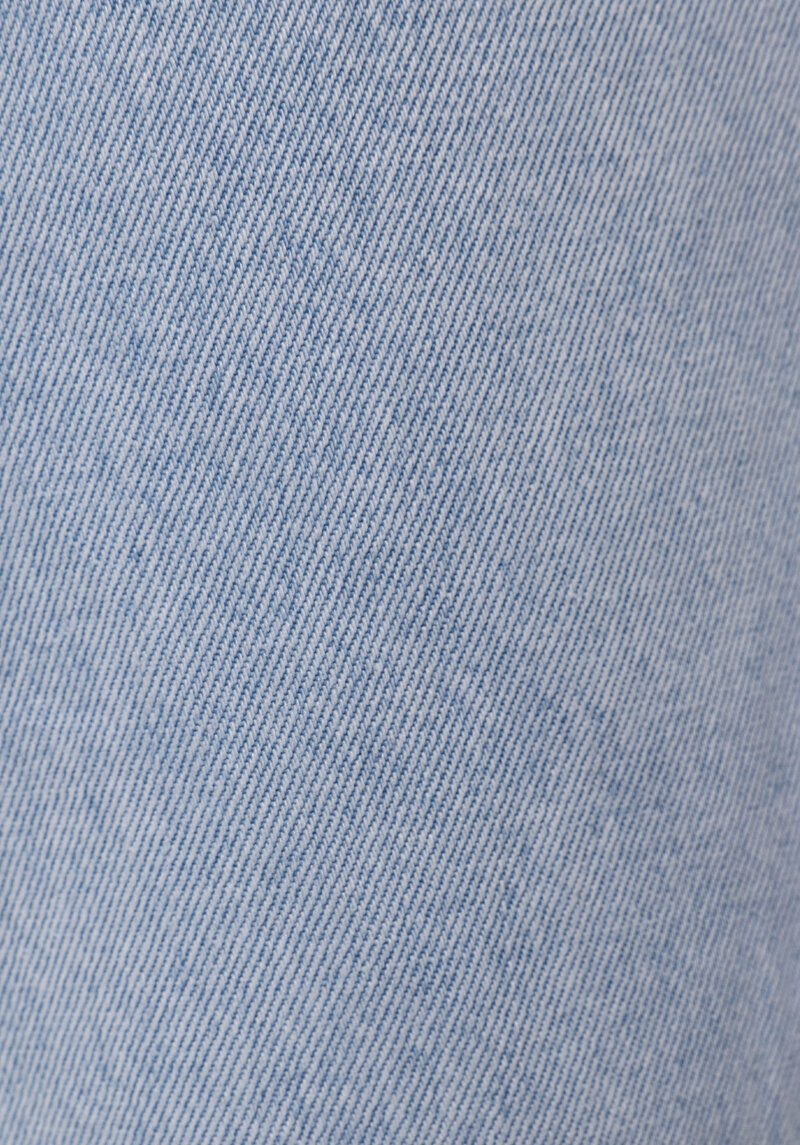 Loose Fit Yüksel Bel Düz Kadın Bleach İndigo Denim Jean Şort