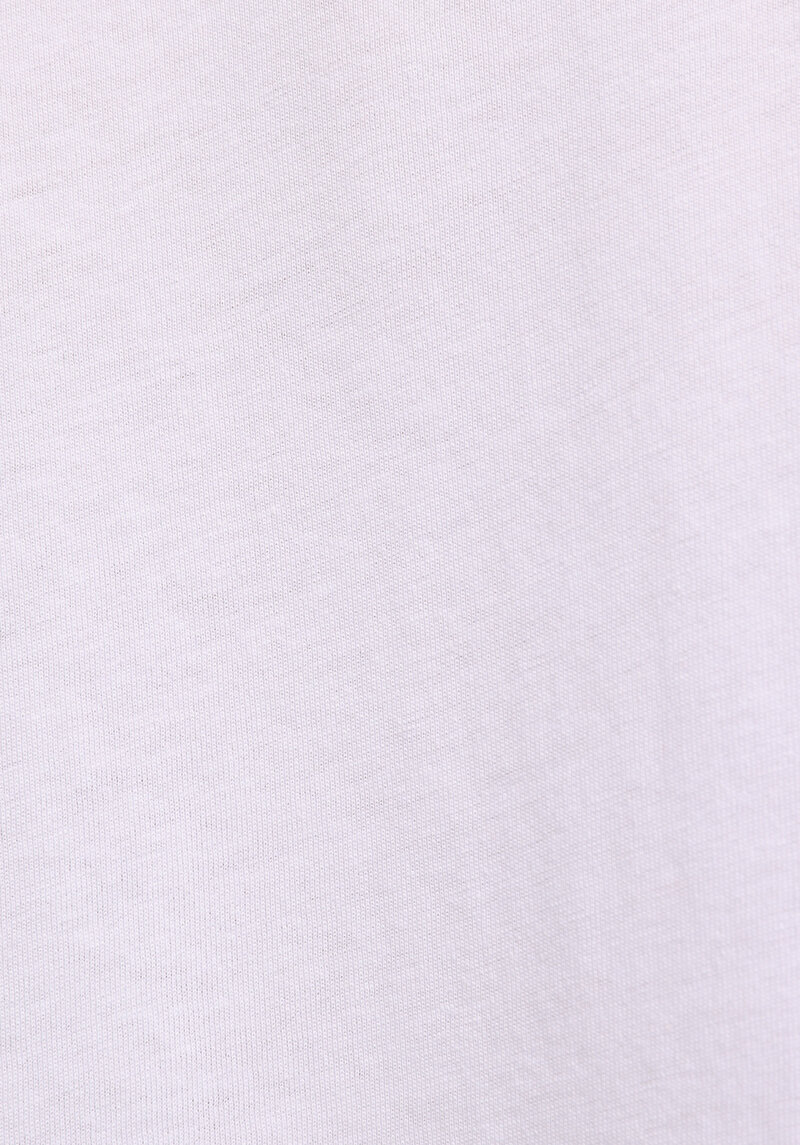 Oversize Fit Yuvarlak Yaka Baskılı Kadın Beyaz Kısa Kol Tişört