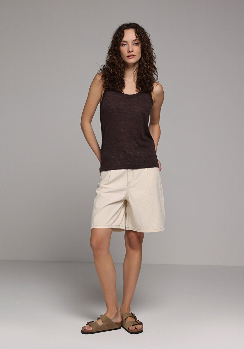 Slim Fit   Kadın Kahverengi Atlet