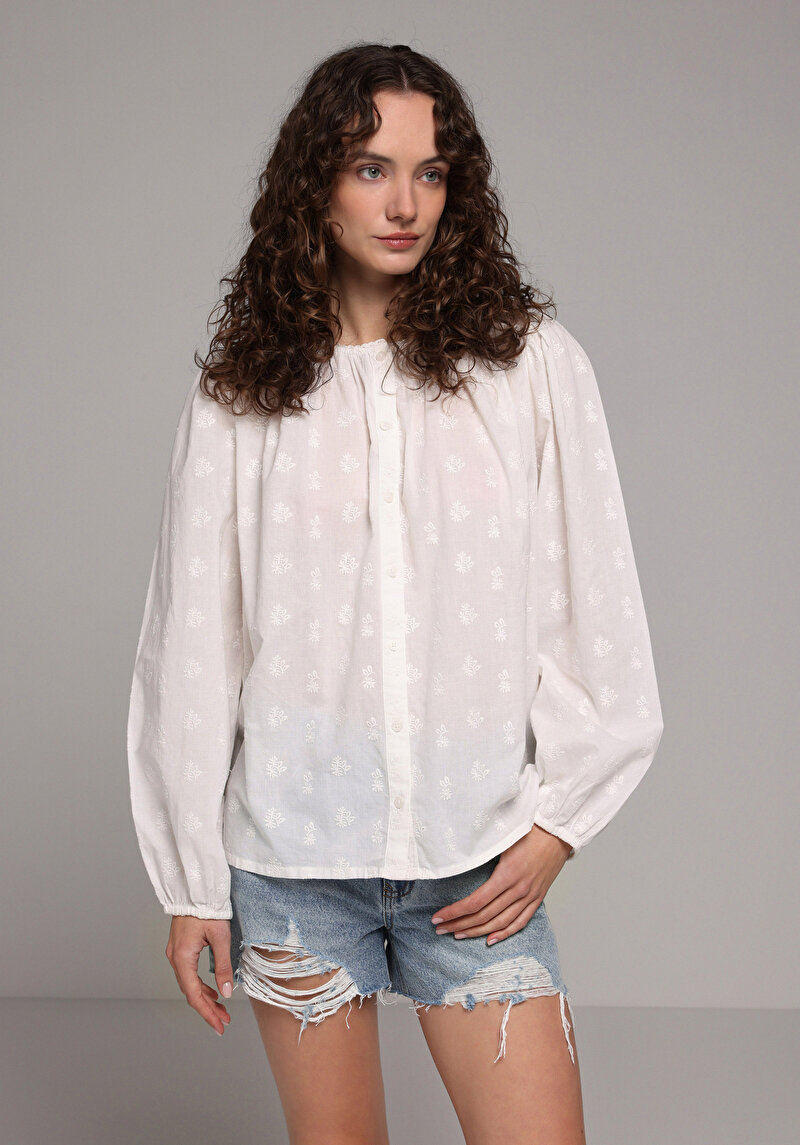 Fashion Fit Kadın Beyaz Gömlek