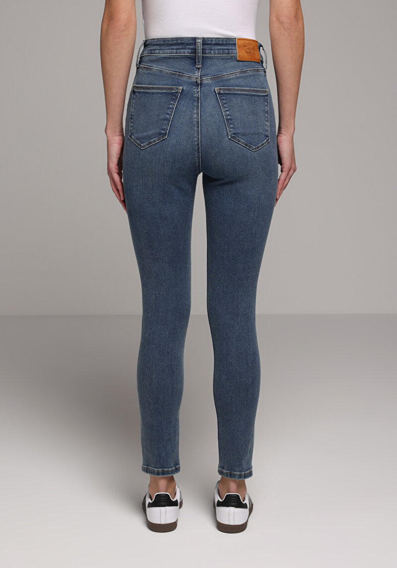 Skinny Fit   Kadın İndigo Jean Pantolon