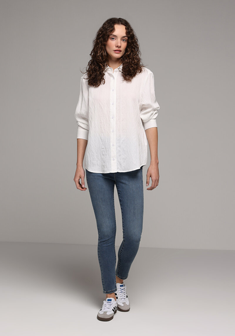 Skinny Fit   Kadın İndigo Jean Pantolon