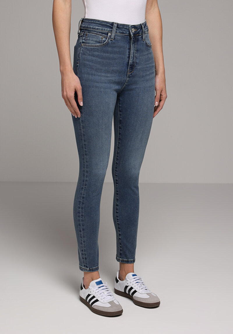 Skinny Fit   Kadın İndigo Jean Pantolon