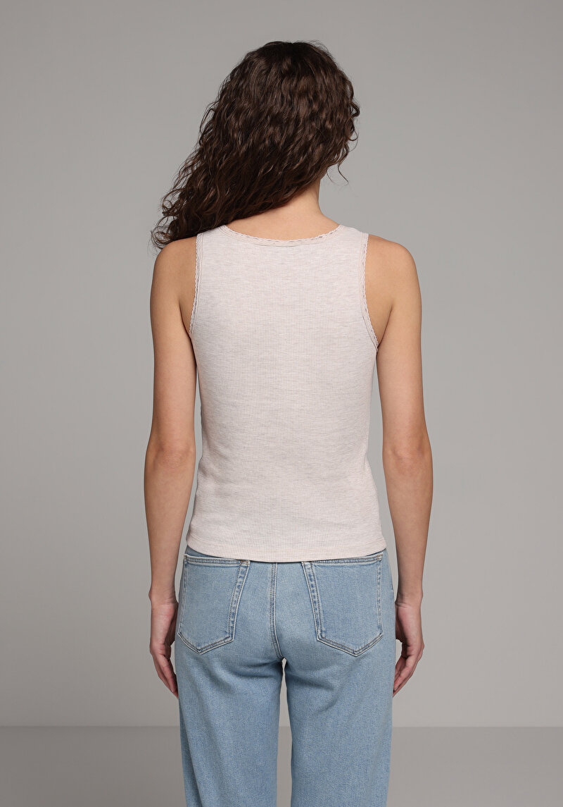 Slim Fit   Kadın Bej Atlet