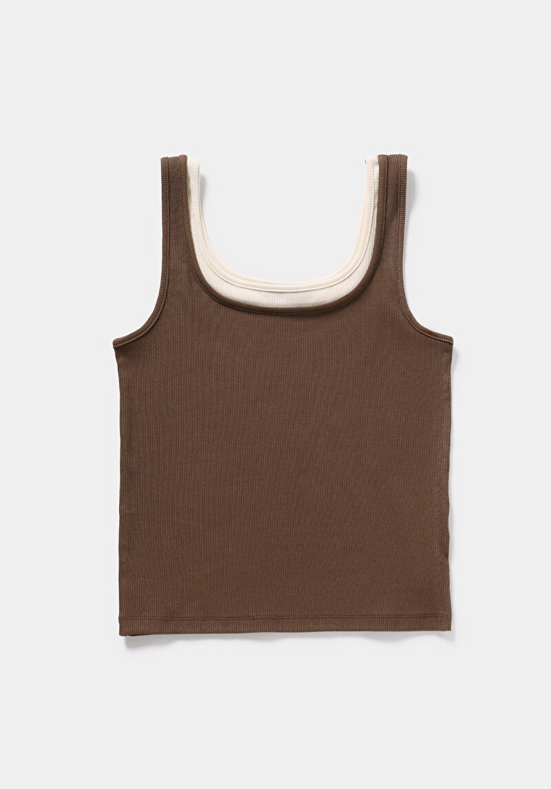 Slim Fit   Kadın Kahverengi Atlet
