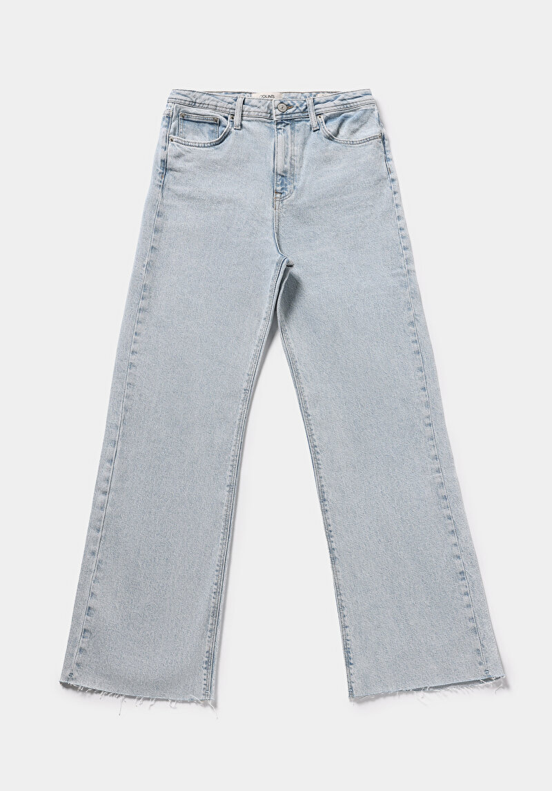 Straight Fit   Kadın Light İndigo Denim Jean Pantolon