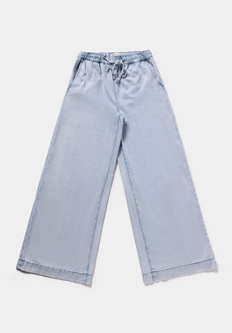 Loose Fit   Kadın Light İndigo Denim Jean Pantolon