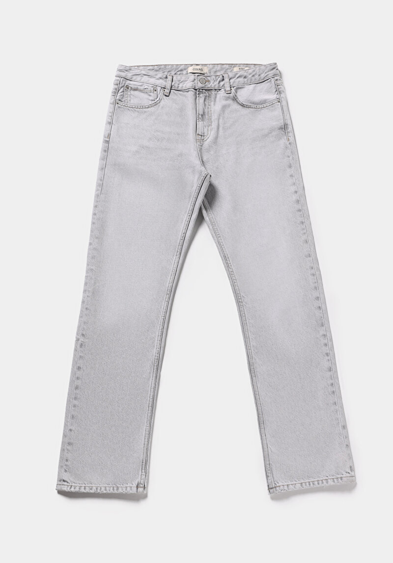 Regular Fit   Erkek Grey Denim Jean Pantolon