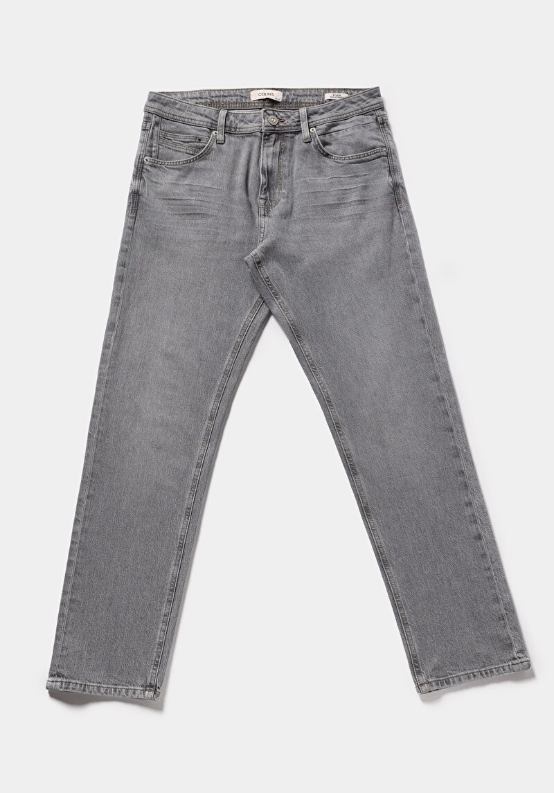 Regular Fit   Erkek Grey Denim Jean Pantolon