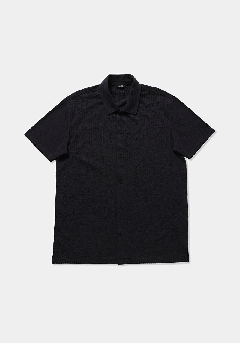 Regular Fit Polo Yaka Düz Erkek Lacivert Kısa Kol Tişört