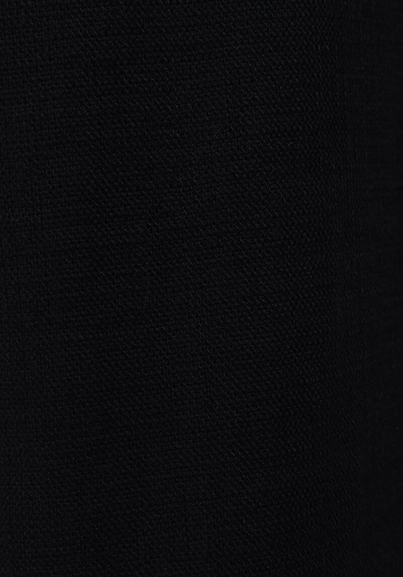 Regular Fit Orta Bel Düz Paça Erkek Siyah  Pantolon