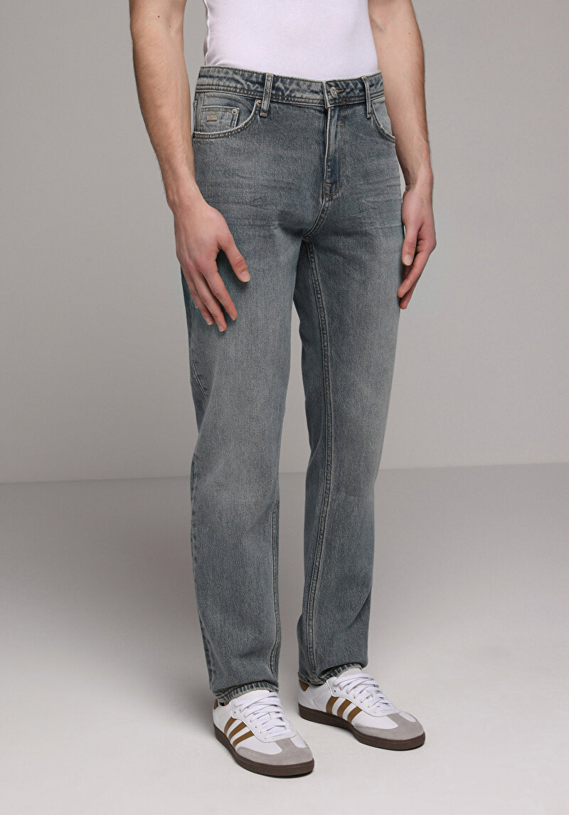 Regular Fit Erkek Green Cast Denim Jean Pantolon