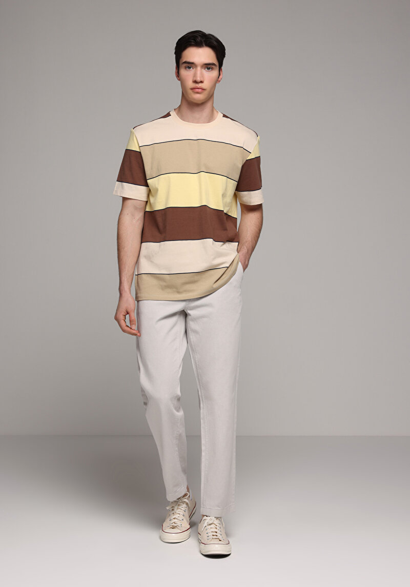 Regular Fit Orta Bel Düz Paça Erkek Taş Pantolon