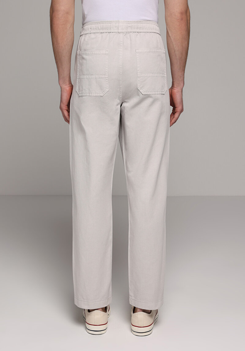 Regular Fit Orta Bel Düz Paça Erkek Taş  Pantolon