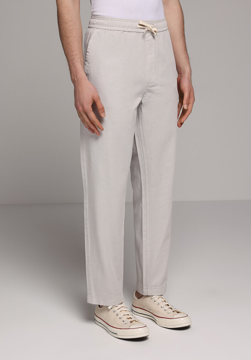 Regular Fit Orta Bel Düz Paça Erkek Taş Pantolon