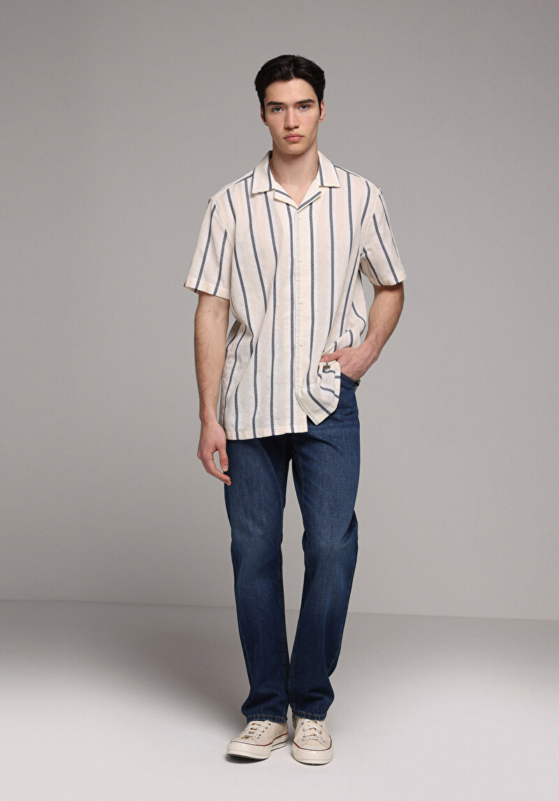 Regular Fit   Erkek Koyu İndigo Jean Pantolon