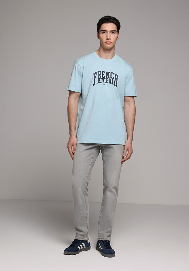 Straight Fit   Erkek Grey Denim Jean Pantolon