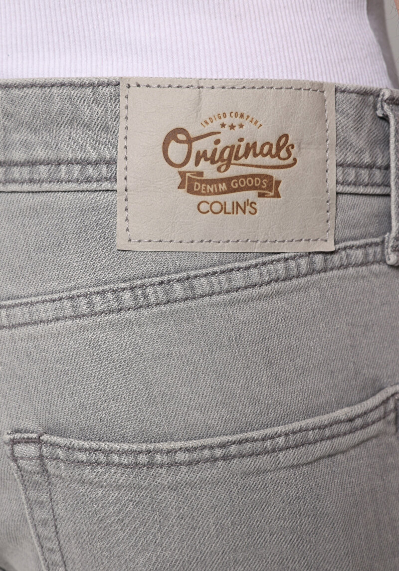 Straight Fit   Erkek Grey Denim Jean Pantolon
