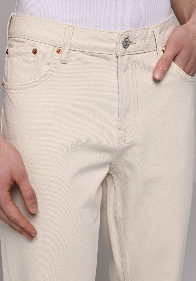 Regular Fit   Erkek Ecru Denim Jean Pantolon