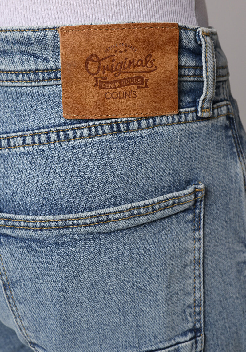 Straight Fit   Erkek Light İndigo Denim Jean Pantolon