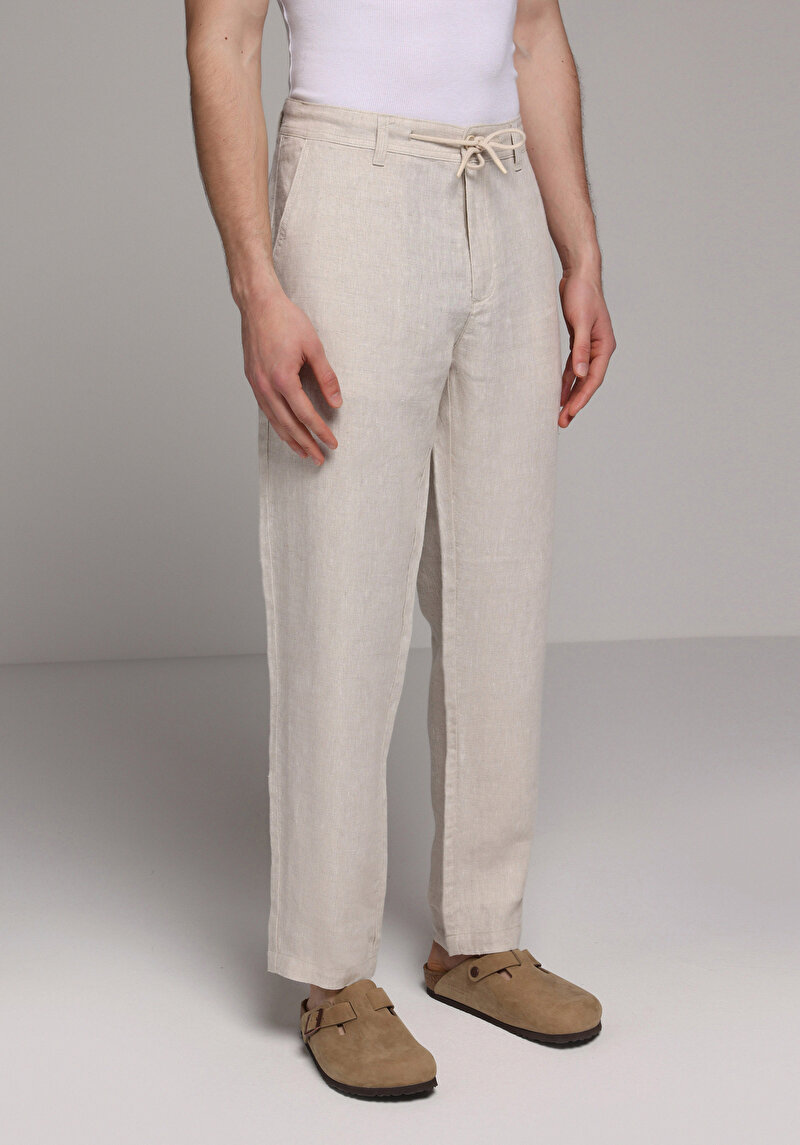 Regular Fit Orta Bel Düz Paça Erkek Taş Pantolon