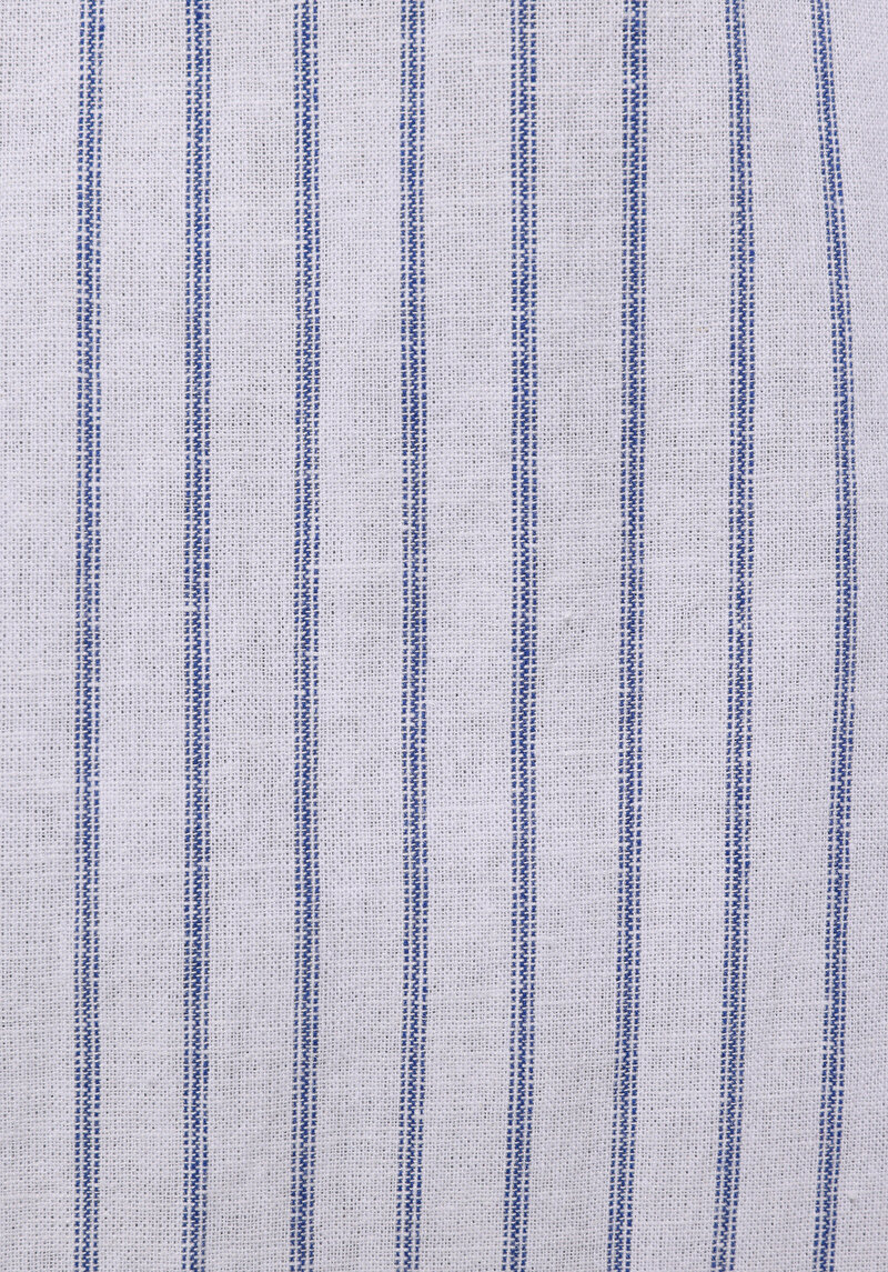 Regular Fit Shirt Neck Çizgili Erkek Lacivert Uzun Kol Gömlek