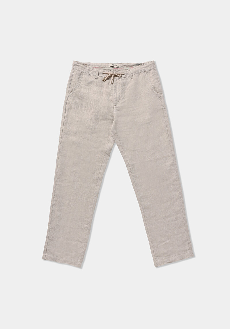 Regular Fit Orta Bel Düz Paça Erkek Taş  Pantolon