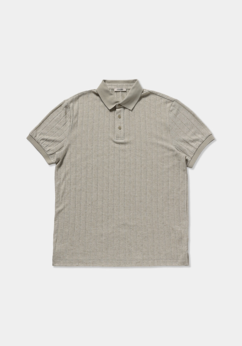 Regular Fit Polo Yaka Düz Erkek Yeşil Kısa Kol Tişört