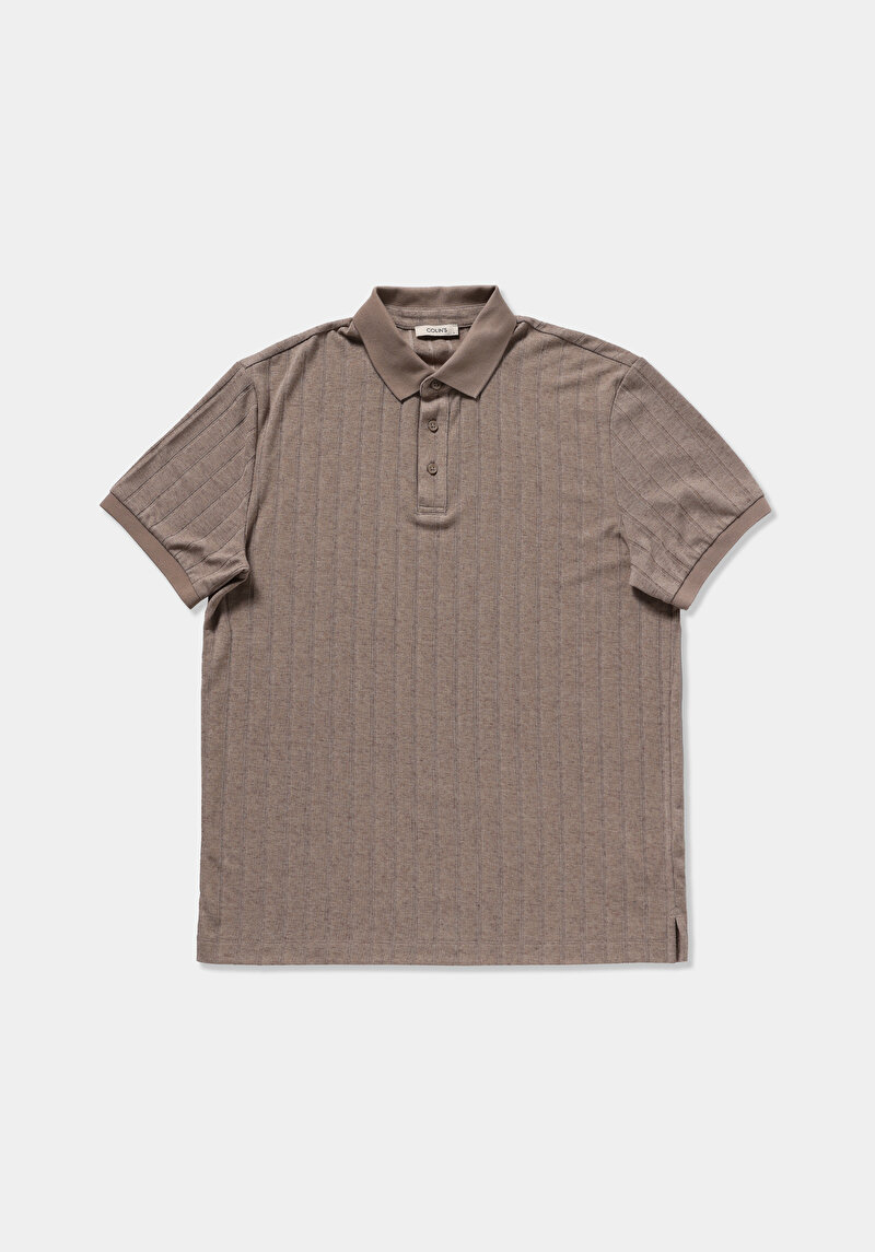 Regular Fit Polo Yaka Düz Erkek Gri Kısa Kol Tişört