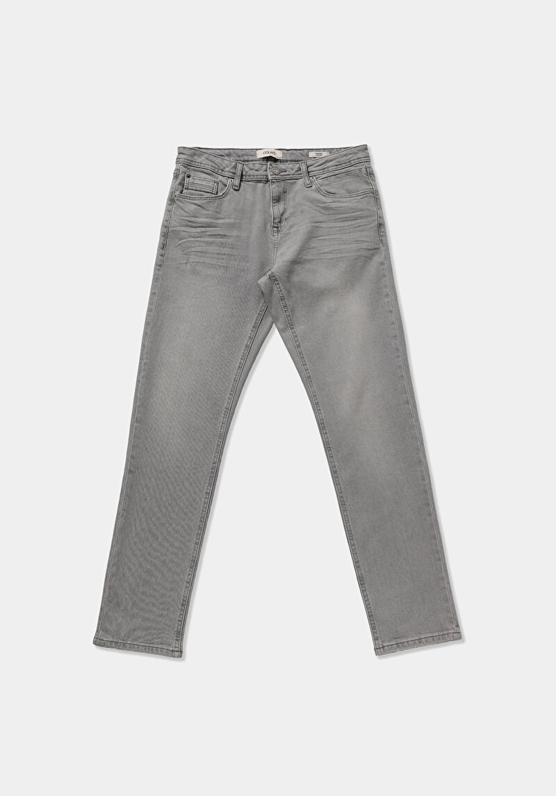 Straight Fit   Erkek Grey Denim Jean Pantolon