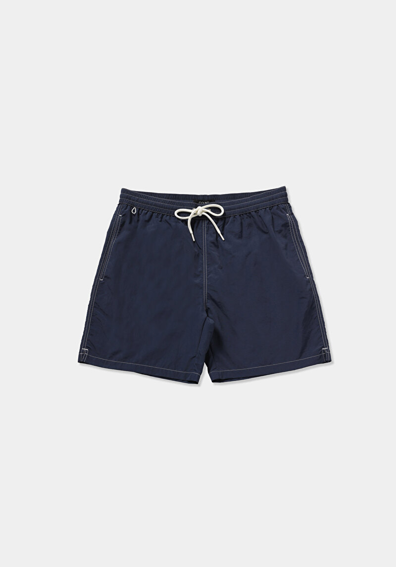 Slim Fit Düz Erkek Lacivert Deniz Şortu
