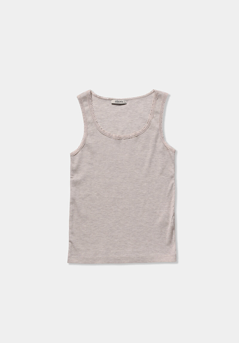 Slim Fit   Kadın Bej Atlet