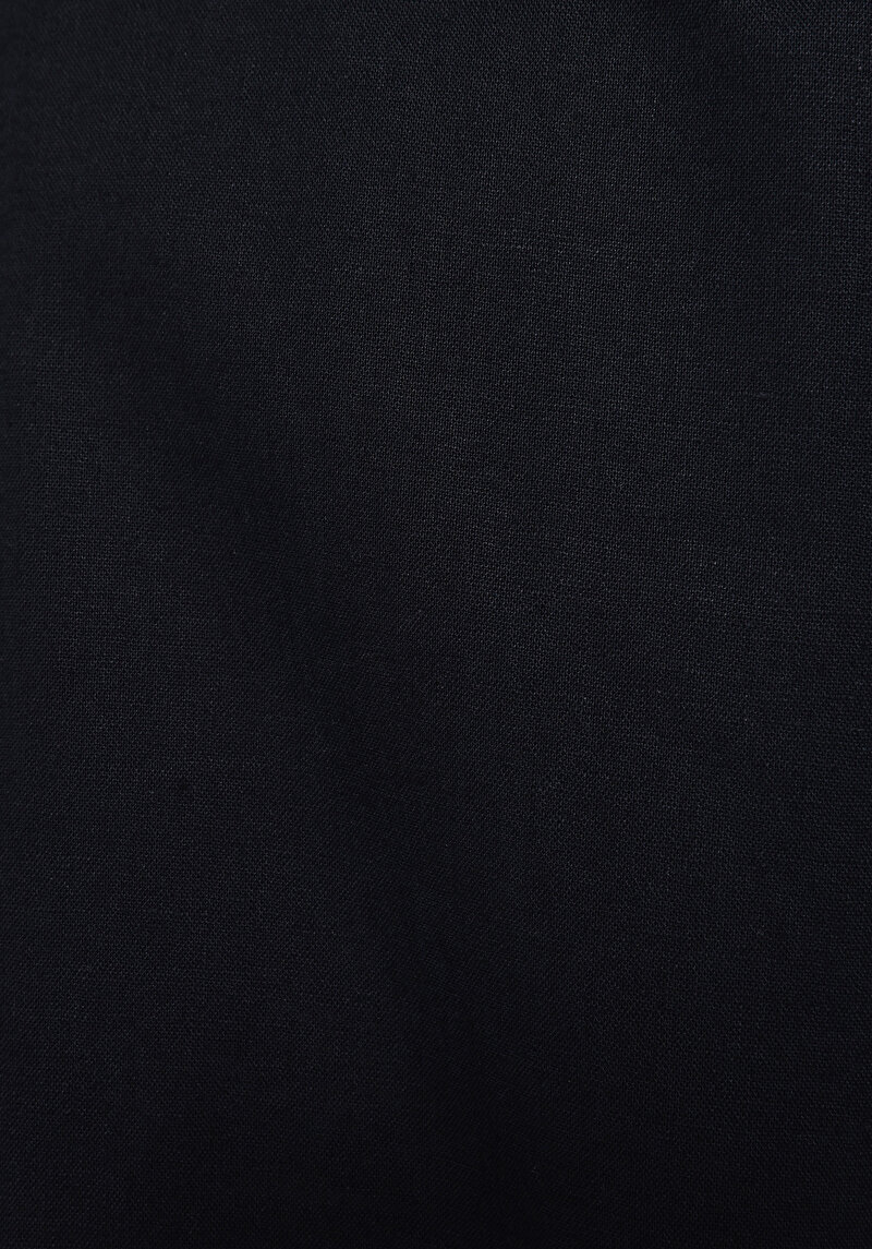 Regular Fit Shirt Neck Düz Erkek Siyah Uzun Kol Gömlek