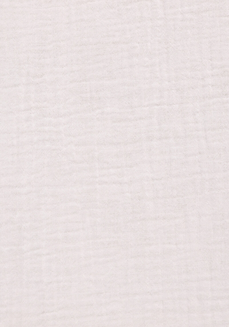 Regular Fit Shirt Neck Düz Kadın Beyaz Kısa Kol Gömlek