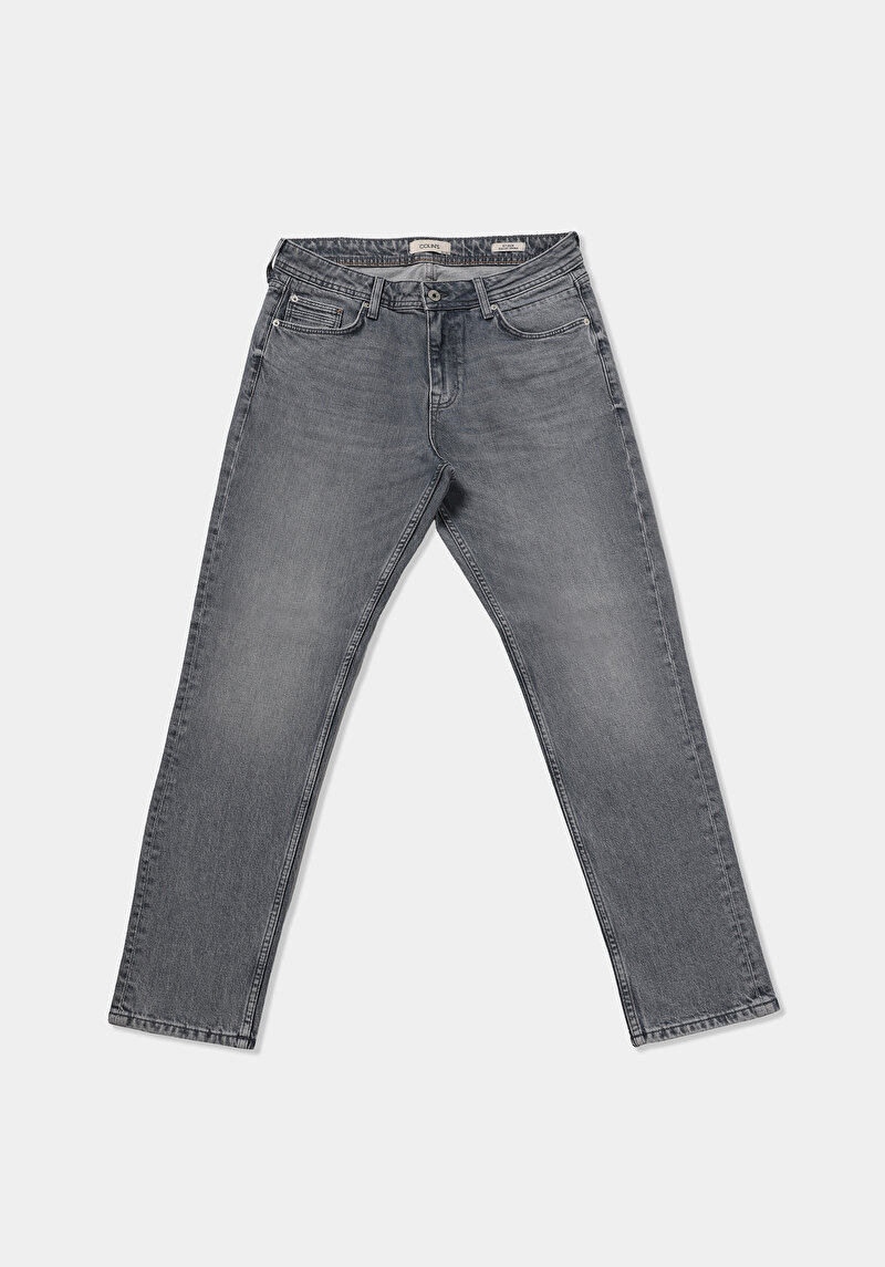 Regular Fit   Erkek Grey Denim Jean Pantolon
