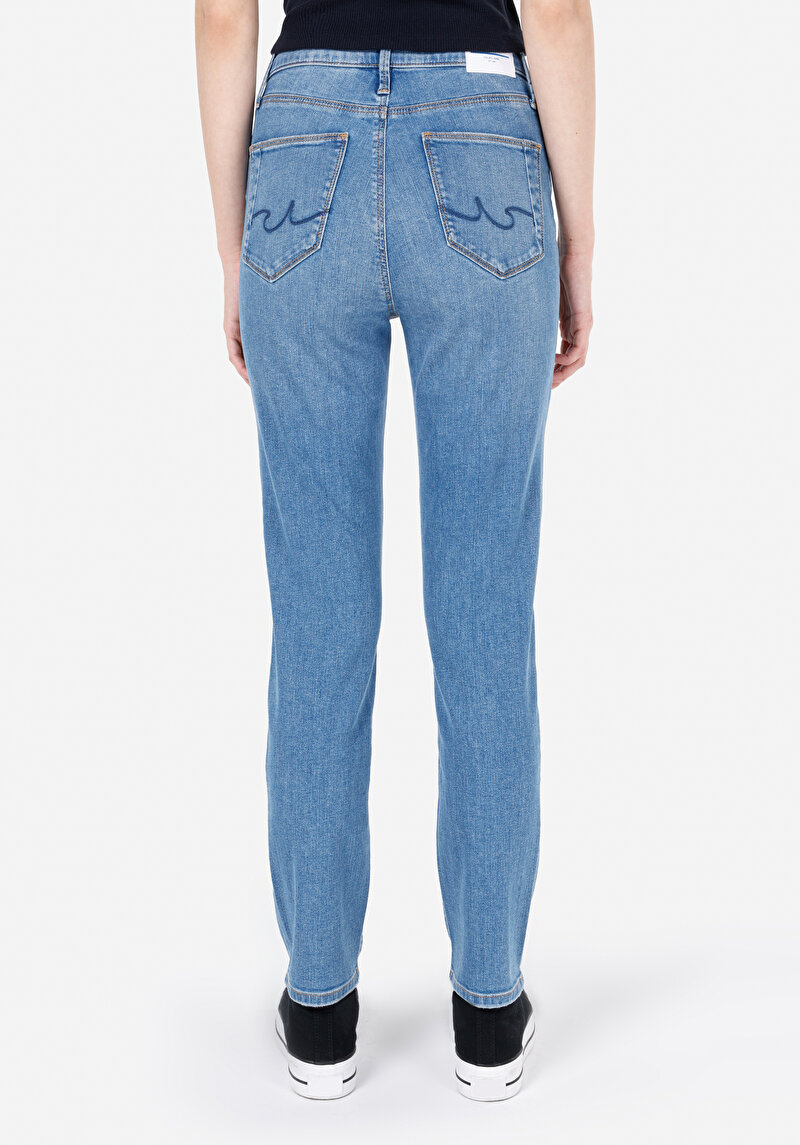 Slim Fit Kadın İndigo Jean Pantolon