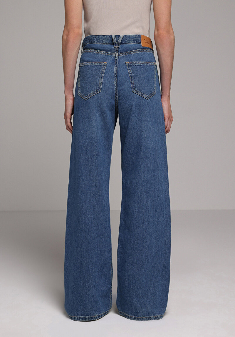 Regular Fit Kadın Mid İndigo Denim Jean Pantolon