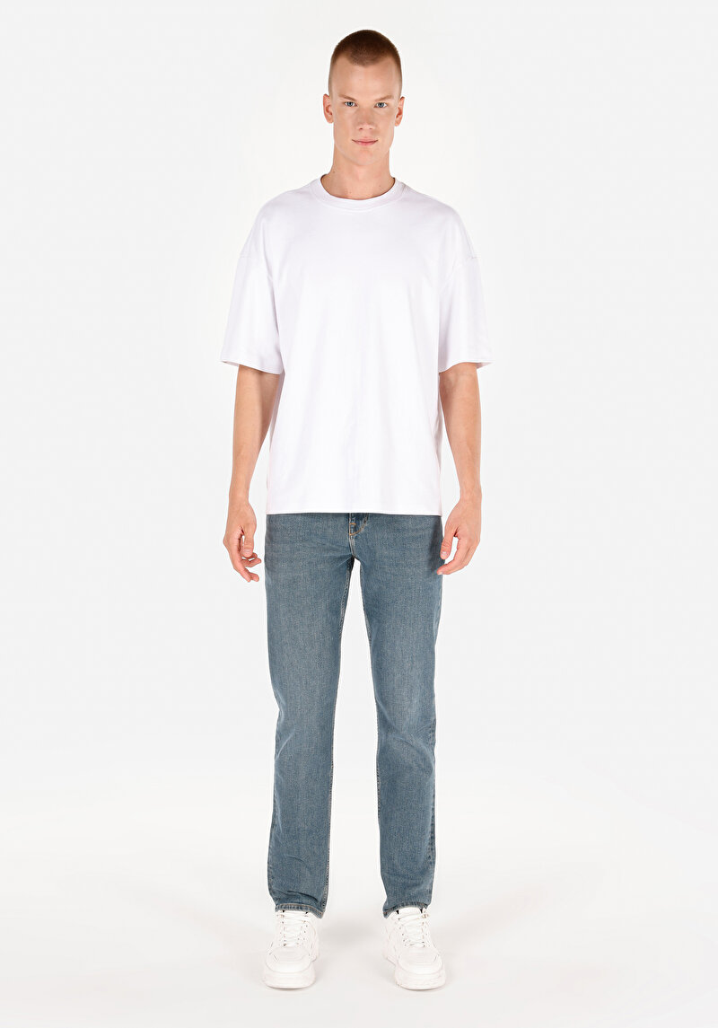 Straight Fit Erkek Green Cast Denim Jean Pantolon