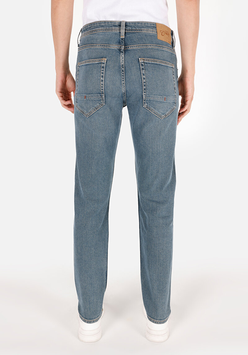 Straight Fit Erkek Green Cast Denim Jean Pantolon