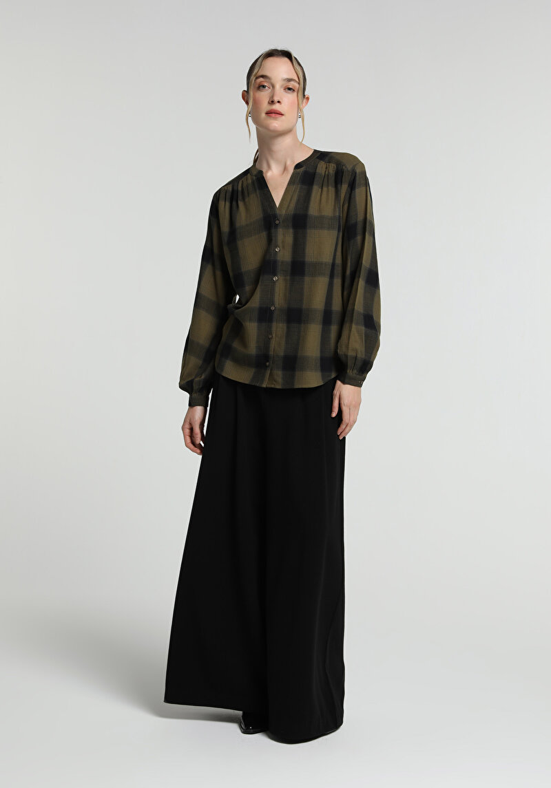 Fashion Fit Kadın Yeşil Gömlek