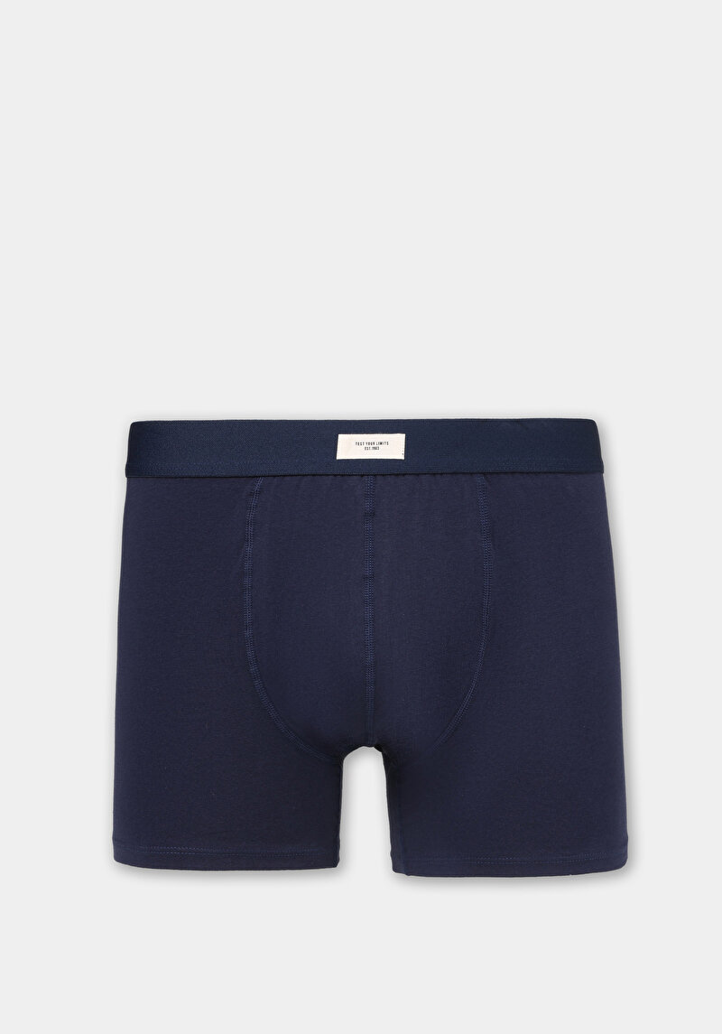 Standart Fit Düz Erkek Lacivert Boxer