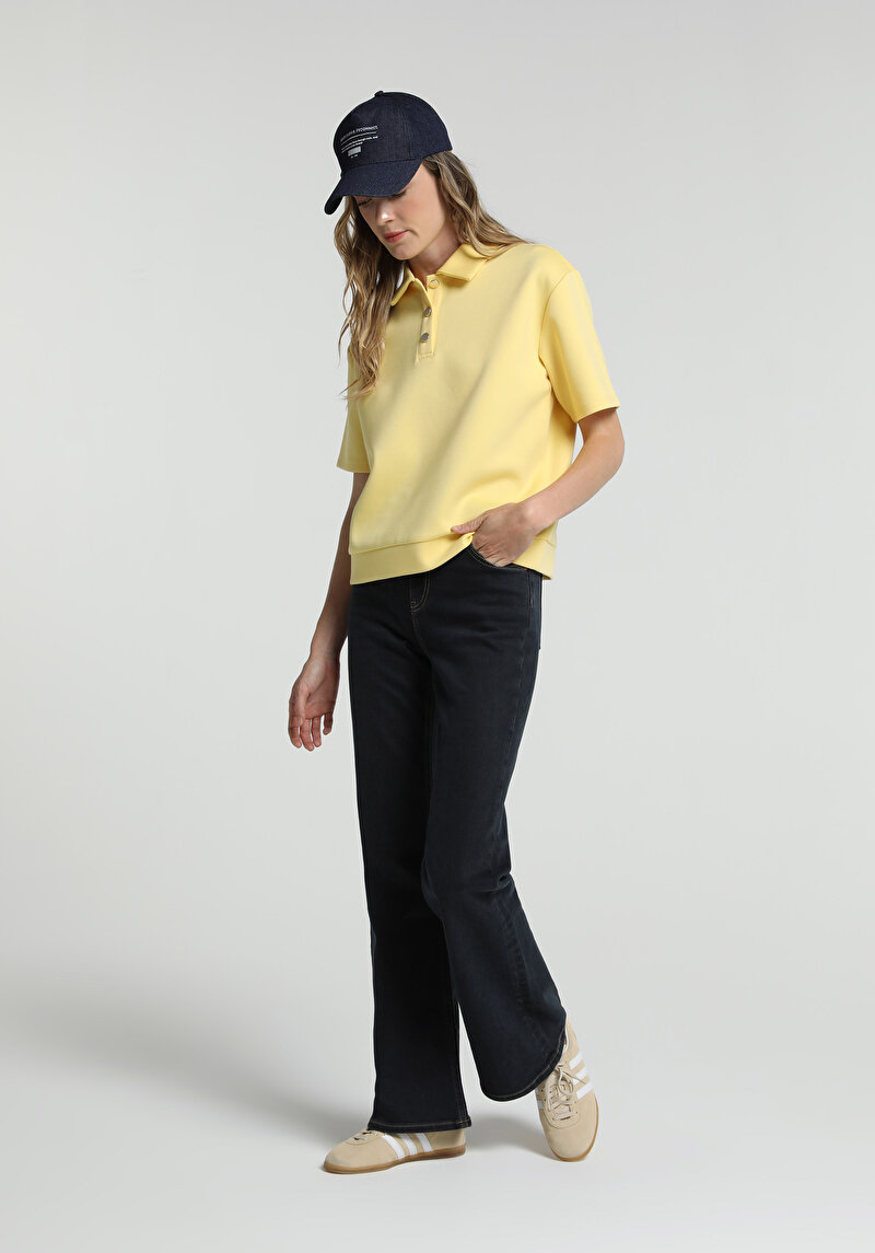 Flare Fit Kadın Blue Black Denim Jean Pantolon