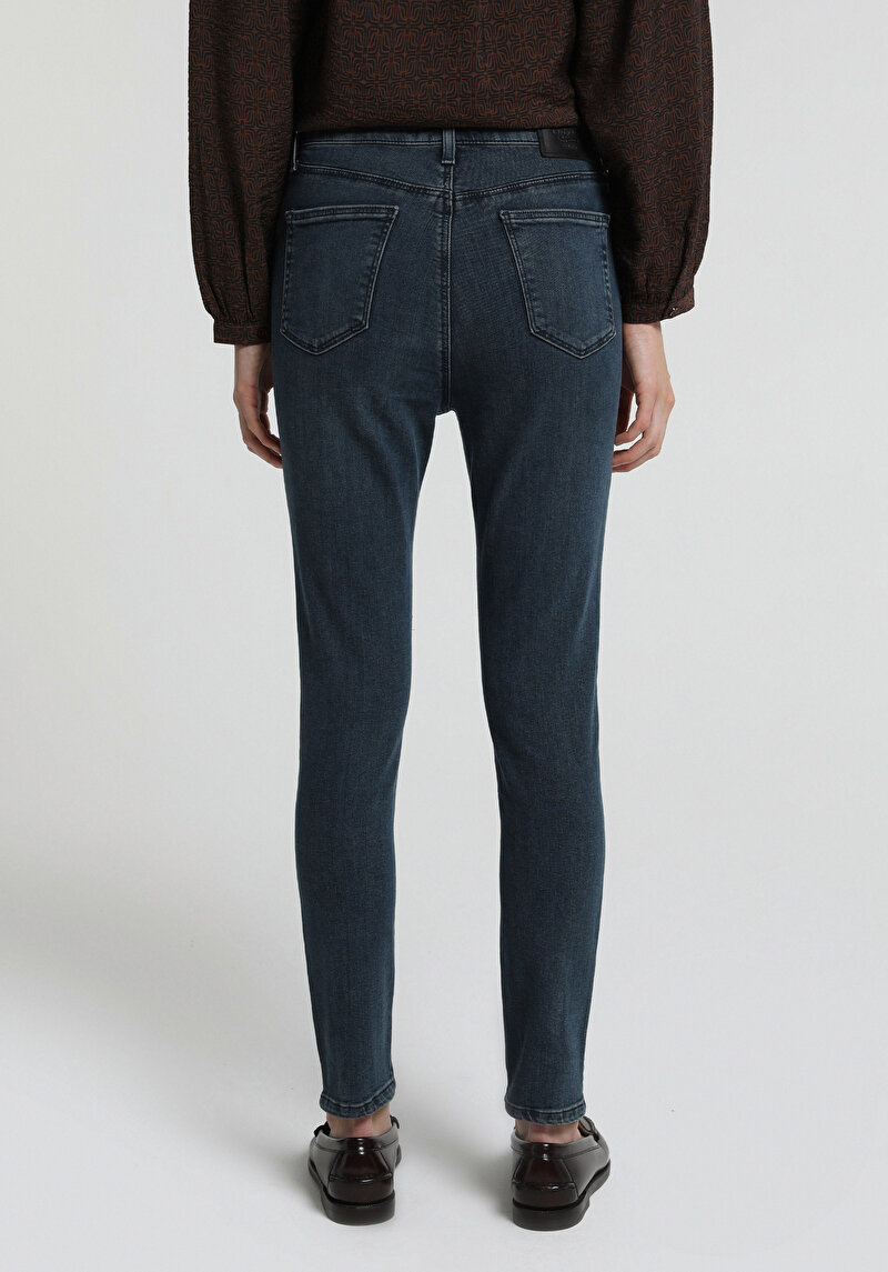 High Rise Super Skinny Fit Kadın Blue Black Denim Jean Pantolon