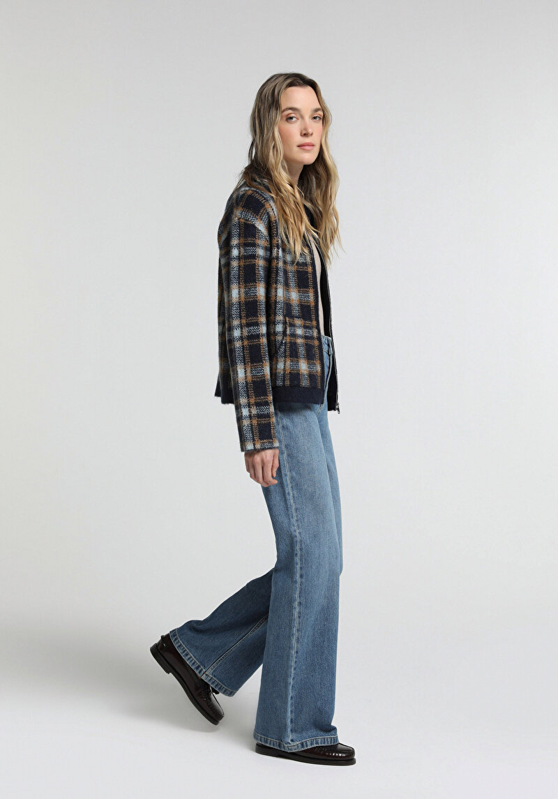 High Rise Super Flare Fit Kadın Light İndigo Denim Jean Pantolon