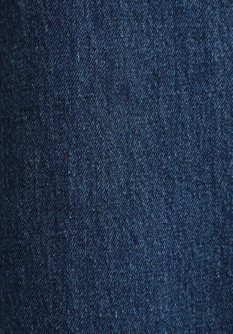 Super Wide Leg Fit   Kadın Mid İndigo Denim Jean Pantolon