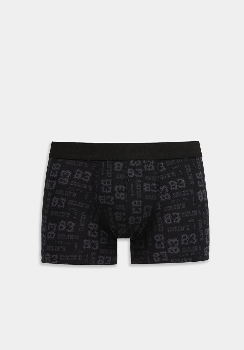Trunk Fit Baskılı Erkek Siyah Boxer